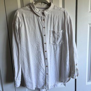 Pilcro for Anthro white linen-blend shirt (size M)